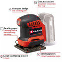 Einhell Power X-Change Cordless Hand Sander TE-OS 18/113 3X Li-Solo, 18 Volt (red/black, without bat
