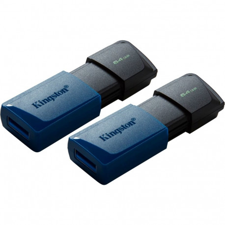 Kingston DataTraveler Exodia M 64 GB (blue/black, USB-A 3.2 Gen 1, 2 pieces)