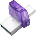 Kingston DataTraveler microDuo 3C 64 GB (purple/transparent, USB-A 3.2 Gen 1, USB-C 3.2 Gen 1)