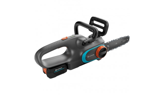 Gardena cordless chainsaw PowerSaw 250/18V P4A Ready-To-Use Set (grey/turquoise, Li-Ion battery 2.5A