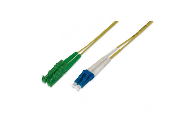 LWL Patchkabel Duplex, E2000 (8° APC) > LC (UPC) Stecker, Singlemode OS2 (gelb, 3 Meter)