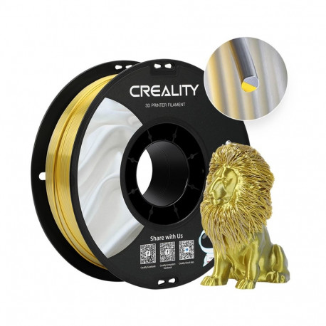 CR-Silk 3D-filament PLA 1kg 1,75mm rullil, kuldne/hõbedane