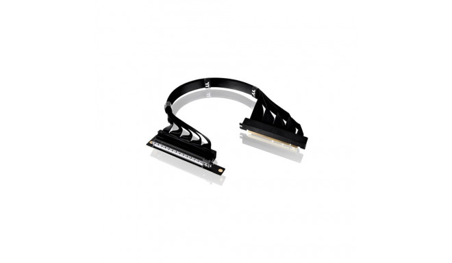 Riser-kaabel PCI-E 4.0 topelt 90° 40cm, must