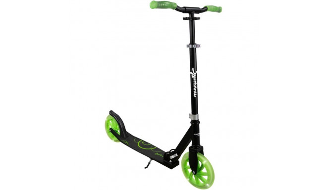 Muuwmi Lights Aluminium Scooter GLOW 215 mm (black/green, with luminous wheels and glow effect)