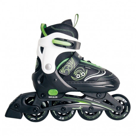 Muuwmi Adjustable Children's Inline Skates Size 29-32 (green/black)