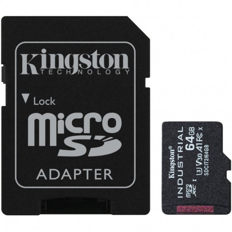 Industrial 64 GB microSDHC (schwarz, UHS-I U3, Class 10, V30, A1)