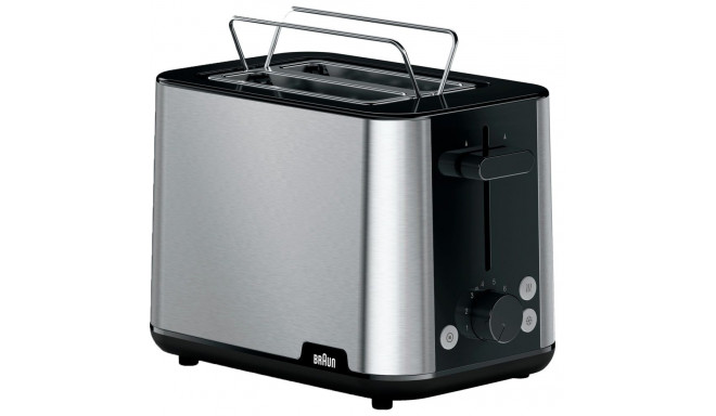 Braun Household Toaster PurShine HT 1510 BK (stainless steel/black, 900 watts, for 2 slices of toast
