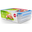 Emsa CLIP & CLOSE cold cuts box system 1.0 liter, 4-piece, can (transparent/blue, rectangular)