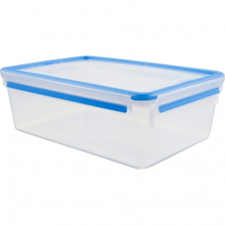 CLIP & CLOSE Frischhaltedose 5,4 Liter (transparent/blau, rechteckig, Maxiformat)