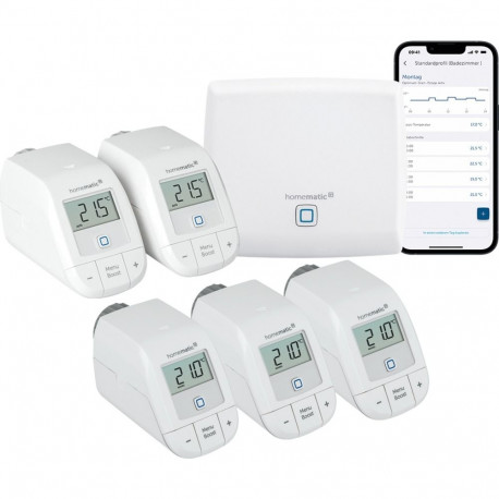 Smart Home Starter Set Heizen (weiß, Homematic IP Access Point (HmIP-HAP), 3x Homematic IP Heizkörpe