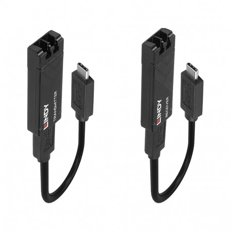 Lindy Fibre Optic USB 3.2 Type C Extender (black, max. range 100 meters)