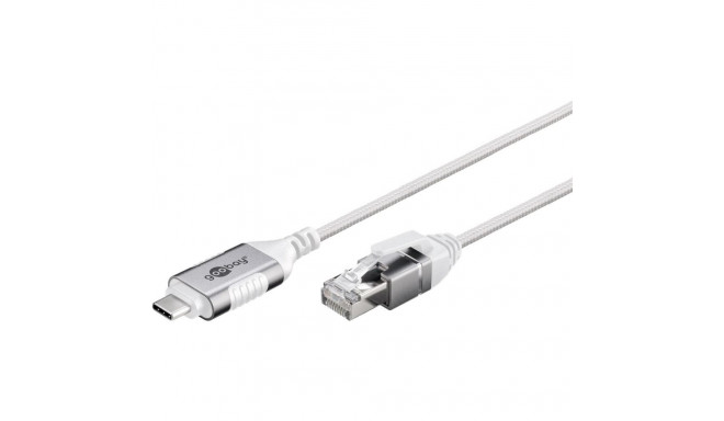 Goobay Ethernet adapter cable USB-C 3.2 Gen2 > RJ-45 (white, 10 meters)
