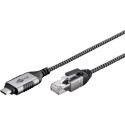 Goobay Ethernet adapter cable USB-C 3.2 Gen2 > RJ-45 (black/grey, 3 meters)