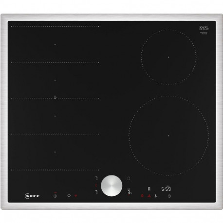 Neff T66STE4L0 N 90, Autonomous hob (black/stainless steel, 60 cm)