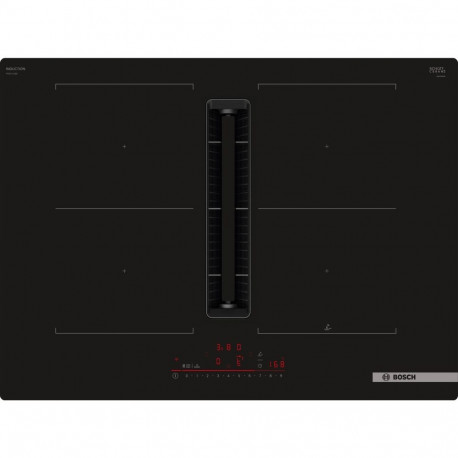Bosch PVQ711H26E Series 6, independent hob (black, 70 cm, with integrated extractor hood, Home Conne