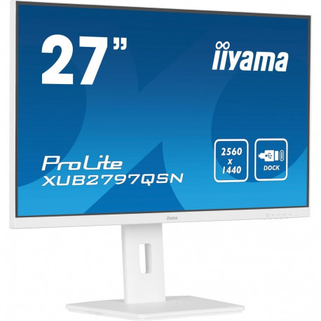 ProLite XUB2797QSN-W2 (68.5 cm (27 Zoll), weiß (matt), QHD, IPS, Adaptive Sync, USB-C Dock, RJ 45, 1