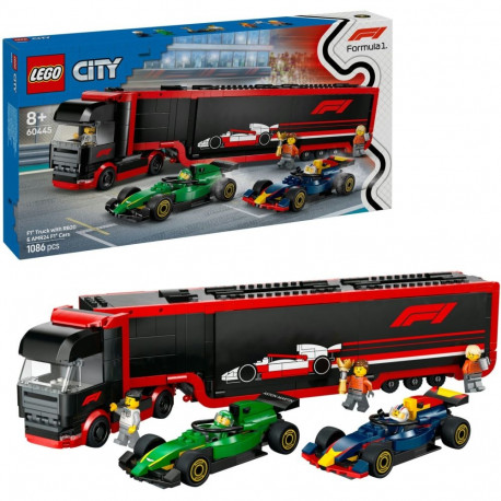 LEGO 60445 City F1 Transporter with RB20 & AMR24 F1 Racing Cars, Construction Toy