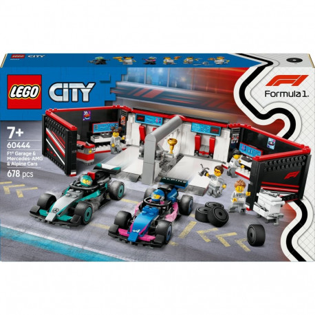 60444 City F1 garaaž Mercedes-AMG ja Alpine’i võidusõiduautodega