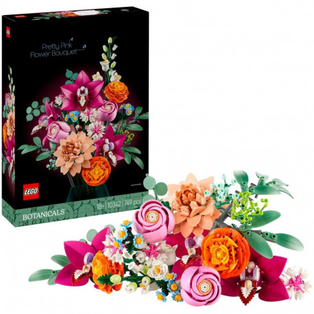 LEGO 10342 Botanicals Beautiful Pink Bouquet, Construction Toy