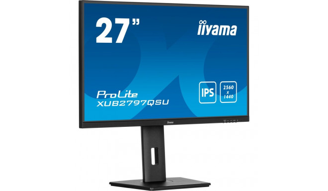 iiyama ProLite XUB2797QSU-B2, LED monitor - 27 - black (matt), QHD, IPS, USB hub, Adaptive Sync, 100