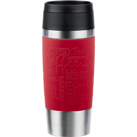 Emsa TRAVEL MUG Classic Thermo Mug (dark red/stainless steel, 0.36 liters)