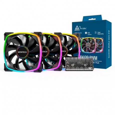 ventilaatorid AX120 PWM 120x120x25 3tk, must