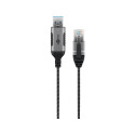 goobay Ethernet adapter cable USB-A 3.2 Gen1 > RJ-45, Slim (black/gray, 1 meter)