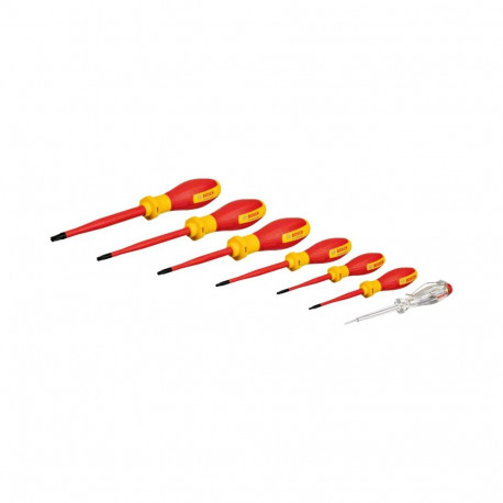 VDE Schraubendreher-Set TX Professional, 7-teilig (rot/gelb, 6 VDE-Schraubendreher, Phasenprüfer SL3