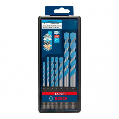 EXPERT HEX-9 MultiConstruction Bohrer-Satz, 7-teilig (Ø 4 / 5 / 6 / 8 / 10 / 12mm)
