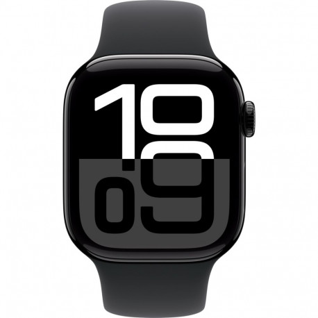 Apple Watch Series 10, Smartwatch (black (glossy), aluminum, 42 mm, black sport band S/M, cellular)