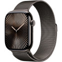 Apple Watch Series 10, Smartwatch (slate, titanium case, 46 mm, Milanese strap slate S/M, cellular)