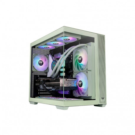 Thermaltake View 380 TG ARGB, Tower Case (Light Green, Tempered Glass x 2)