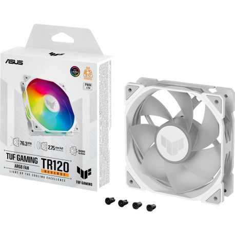 TUF GAMING ventilaator TR120 ARGB tagurpidi labadega 120mm, valge/läbipaistev