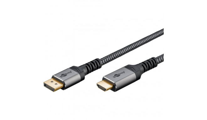 goobay Plus DisplayPort > HDMI adapter cable, 4K @ 60Hz (gray, 3 meters)
