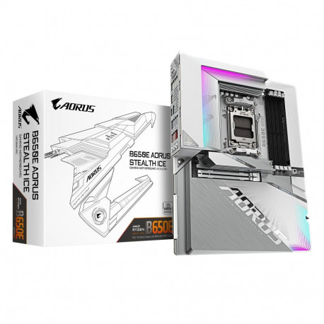 GIGABYTE B650E AORUS STEALTH ICE - Socket AM5 - motherboard (white/silver)