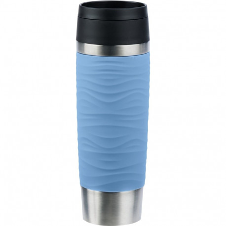 TRAVEL MUG Waves Grande Thermobecher (hellblau/edelstahl, 0,5 Liter)