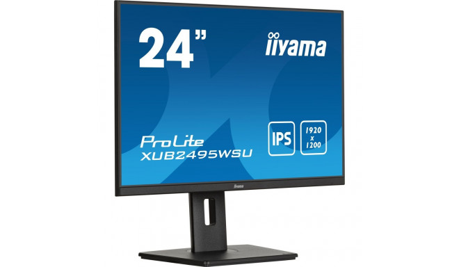 iiyama ProLite XUB2495WSU-B7, LED monitor - 24.1 - black (matt), WUXGA, IPS, HDMI, DisplayPort, ergo