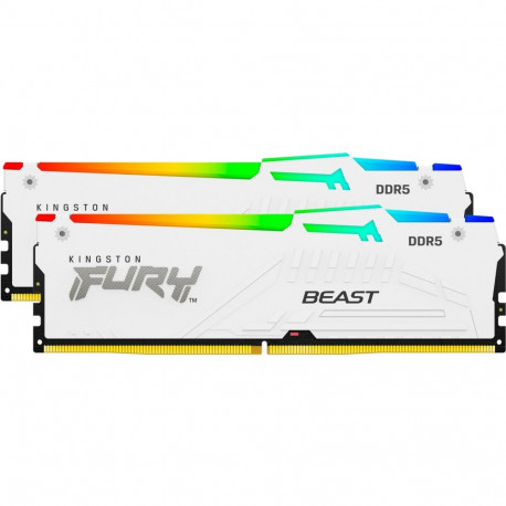DIMM 32 GB DDR5-6000 (2x 16 GB) Dual-Kit (weiß, KF560C30BWEAK2-32, FURY Beast RGB, INTEL XMP, AMD EX