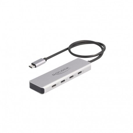 DeLOCK USB 10 Gbps USB Type-C Hub with 4 x USB Type-C socket, USB hub (grey)