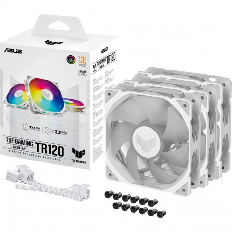TUF GAMING TR120 ARGB (weiß/transparent, 3er Pack, 120 mm)