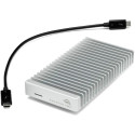 OWC Express 1M2 4 TB, External SSD (silver/aluminum, Thunderbolt 4 (USB-C), USB-C)