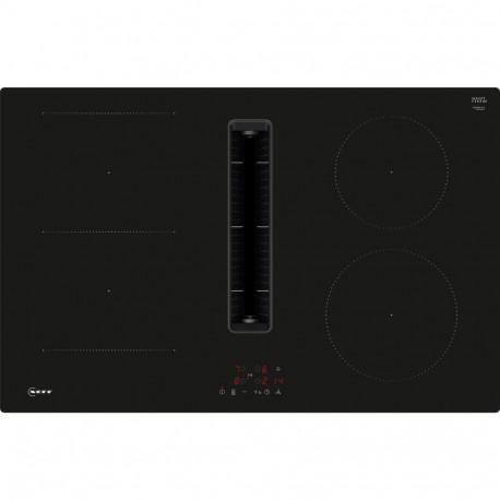 Neff V58NBS1L0 N 50, independent hob (black, 80 cm, with integrated extractor hood)