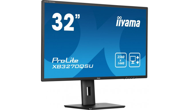 iiyama ProLite XB3270QSU-B1, LED monitor - 31.5 - black (matt), WQHD, IPS, HDMI, DP, ergonomic stand