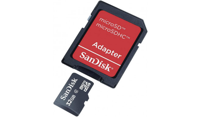 Sandisk memory card microSDHC 32GB C4 + adapter