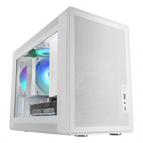Mars Gaming MCXPSW mATX Ultra-Compact Gaming PC Case with MESH & Glass Panel