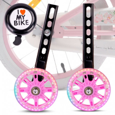 Zestaw kółka boczne diody LED podporowe z ramionami uniwersalne do roweru 12- 20 cali/regulowane 2sz