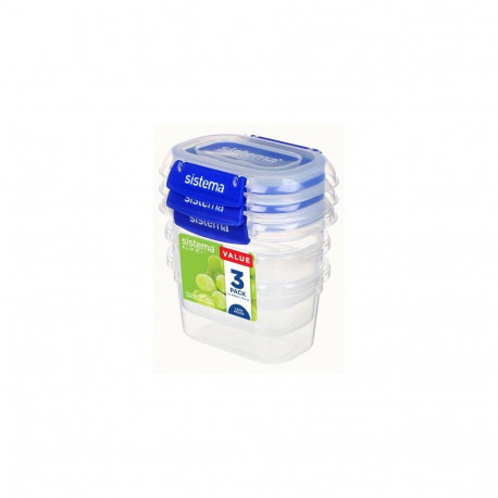 Sistema 881543 food storage container Oval 0.4 L Blue, Transparent 3 pc(s)
