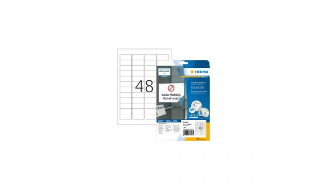 HERMA Removable labels A4 45.7x21.2 mm white Movables/removable paper matt 1200 pcs.