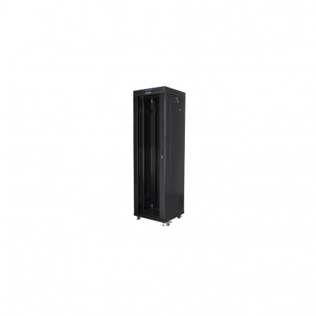 RACK CABINET 19" FREE-STANDING 42U/600X600 (FLAT PACK) WITH GLASS DOOR LCD BLACK LANBERG V2