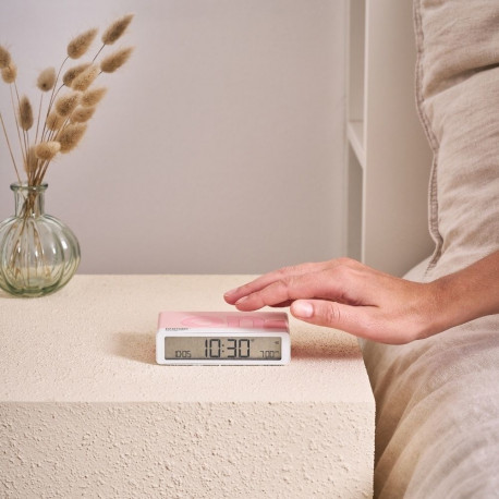 Double-sided alarm clock Lexon Flip Classic X Pantone light pink